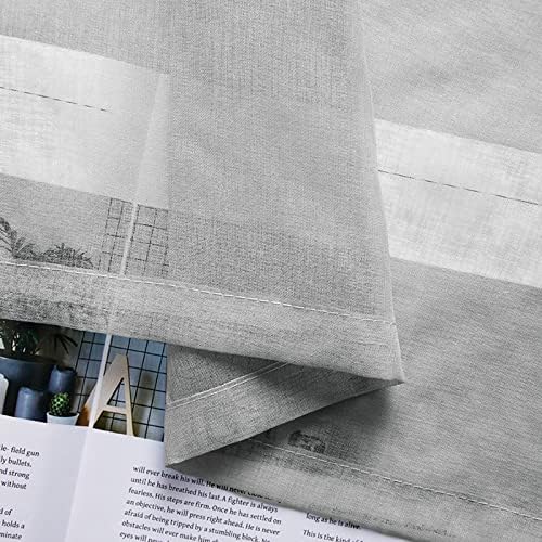 Grey Semi Sheer Curtains 63 inch Long 2 Panels, Solid Color Grommet