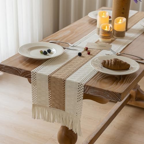 Keketoarrange Boho Macrame Table Runner 12x108 Inch
