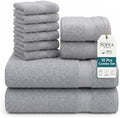 Sofea 10-Piece Towel Set, Premium 100% Cotton, Includes 2 Bath Towels