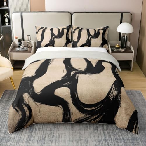 jejeloiu Abstract Boho Duvet Cover 100% Cotton Queen Size Boys Girls