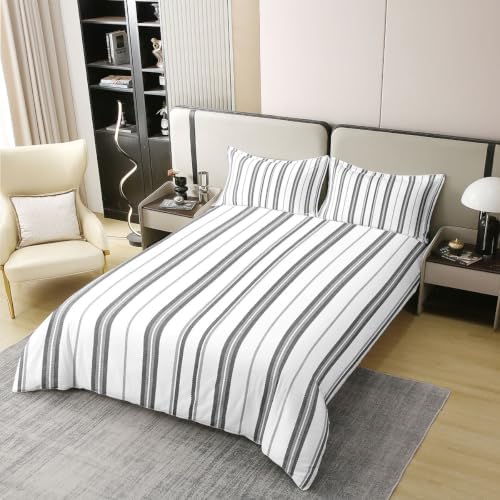 Feelyou Retro Striped Duvet Cover 100% Cotton King Size Boys Girls
