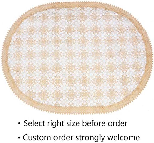Simhomsen Beige Embroidered Lace Tablecloth for Dining Table 60 ×