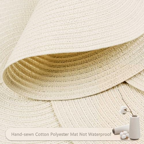 FunWheat Round Braided Placemats Set of 6 Place mats for Dining Tables