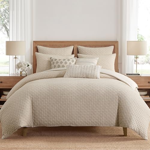 Levtex Home - Cross Stitch Duvet Cover Set - King Duvet Cover + Two