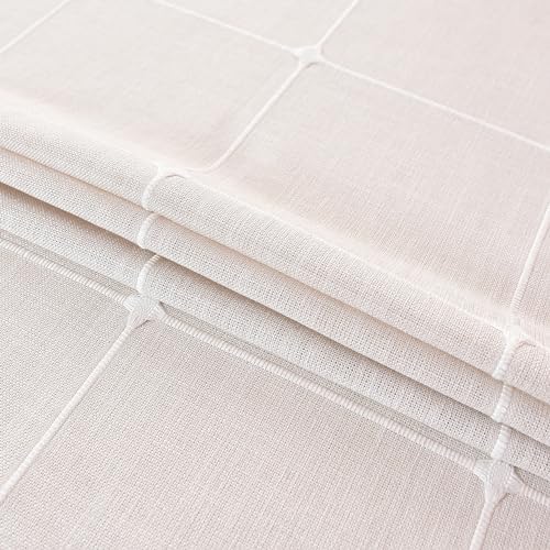 Rustic Cotton Linen Oval Tablecloth, Farmhouse Checkered Heavy Weight