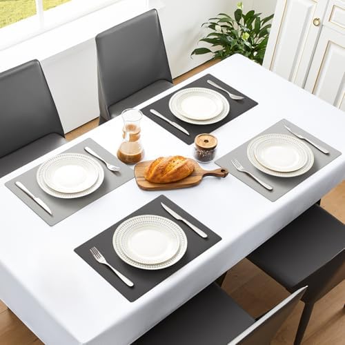 MOSAYT Vinyl Placemats Set of 8, Heat Resistant Place Mats 100%