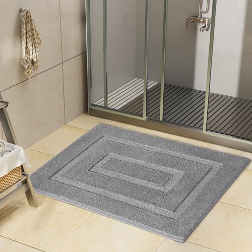 HOMORE Grey Bathroom Rug 2 Set of 24x36 Inch and 24x60 Inch Long