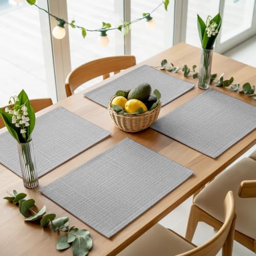 Vintage Grey Placemats Set of 8, Country Rustic Farmhouse Pastoral