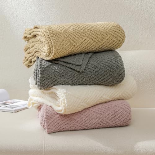 Minky Throw Blanket, Soft Plush Lightweight Cozy Touch