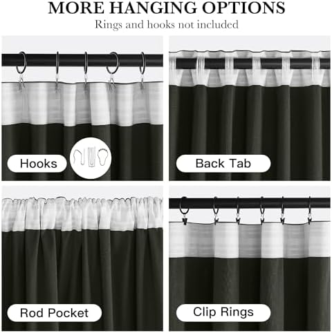 NICETOWN Olive Green Blackout 120 inch Long Velvet Curtains for
