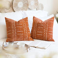 BlissBlush Decorative Throw Pillow Covers 18X18 Set of 2, Brick Red