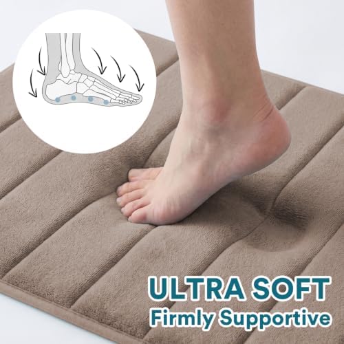 Flamingo P Memory Foam Bath Shower Mat Rug, Quick Dry Soft Non Slip