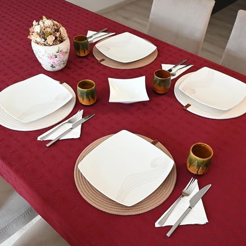 Round Placemats, Set of 4, Handmade by Braided Cotton Cord for Kitchen
