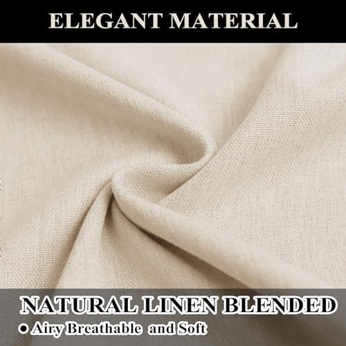 Fcosie Blackout Bedroom Curtains Sand Beige (2 PCS) - Flax Linen