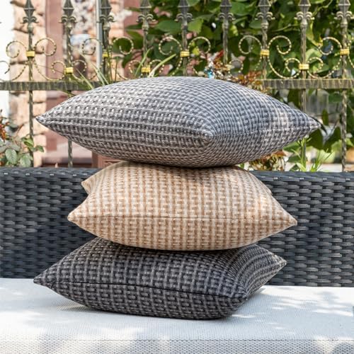Kevin Textile Outdoor Waterproof 18"x18" Pillow Covers 2 Pack, Light