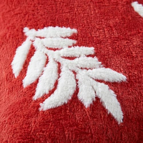 AVOIN colorlife Spring Summer Laurel Leaves Red Throw Pillow Covers