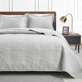 Love's cabin Quilts for Full Bed Light Grey Bedspreads Bedding Set