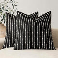 Foindtower Decorative Striped Boucle Throw Pillow Covers 18x18 Inch