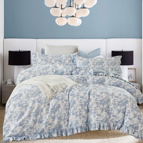 Brandream French Country Toile Duvet Cover Set Queen Size for Girl