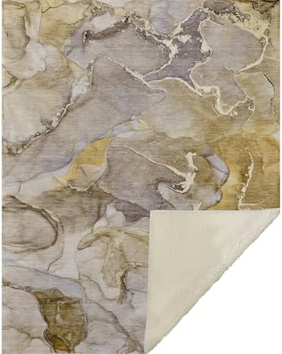Addison Rugs ASB500 Taupe 50" x 70" Oversized Sherpa Throw Blanket