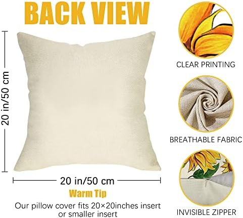 Fahrendom Sunflower Sunshine Decorative Throw Pillow Cover 20 x 20 Set