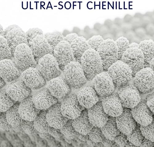 SUBRTEX Bathroom Rugs Chenille Bath Rug Soft Short Plush Bath Mat Soft