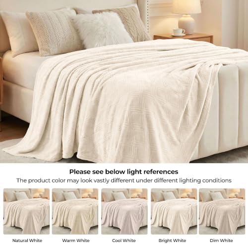 SUPERIOR Quilted Diamond Throw Blanket, Soft Plush Fleece Blanket for