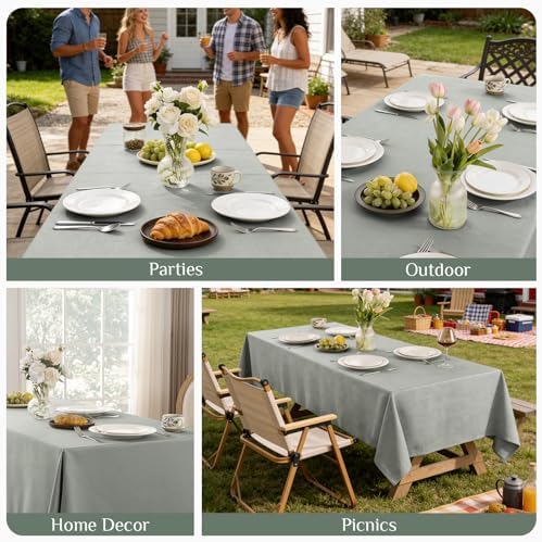 Softalker Jacquard Rectangle Tablecloth - Geometric Line Damask Table