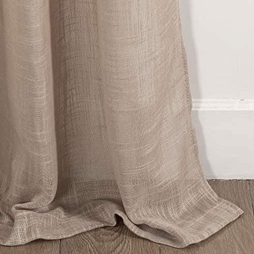 Decorative Linen Sheer Curtains 84 inch Length - Energy Saving Sheer
