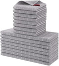 Homaxy Cotton Terry Kitchen Towels and Dishcloths Set of 16, Light
