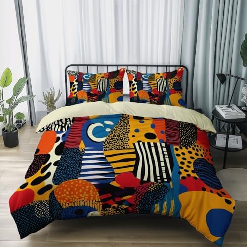 Duvet Cover King Size Abstract Lines Geometry Printed Bedding Set for