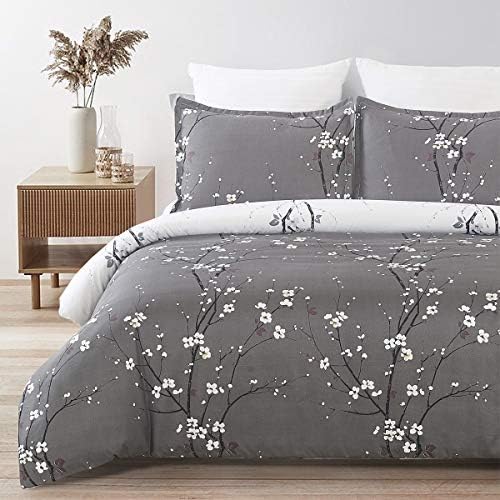 Soft Brushed Microfiber Duvet Cover Set with Zipper Closure and Corner