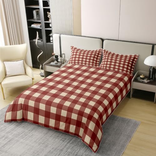 Castle Fairy Geometric Grid Girls Bedding Set Twin Size 100% Cotton