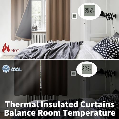Room Darkening Blackout Back Tab Curtains Thermal Insulated Panels for