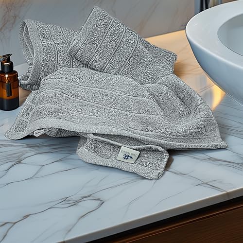 Tens Towels 6 Piece Hand Towels Set 16 x 28 Inches, Cool Grey