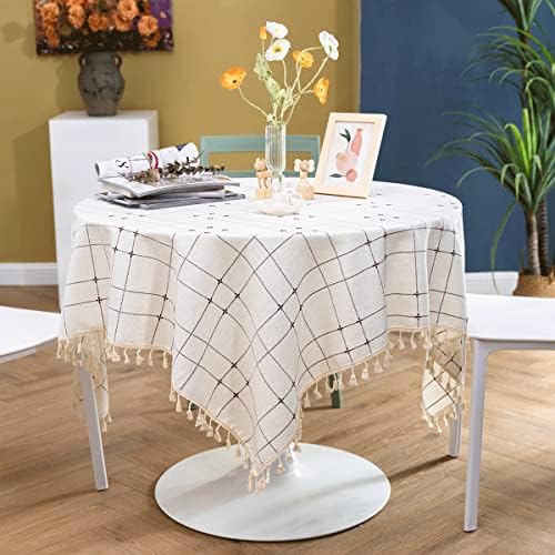 Rectangular/Square Tablecloths Cotton Linen Table Cloth Wrinkle-Free