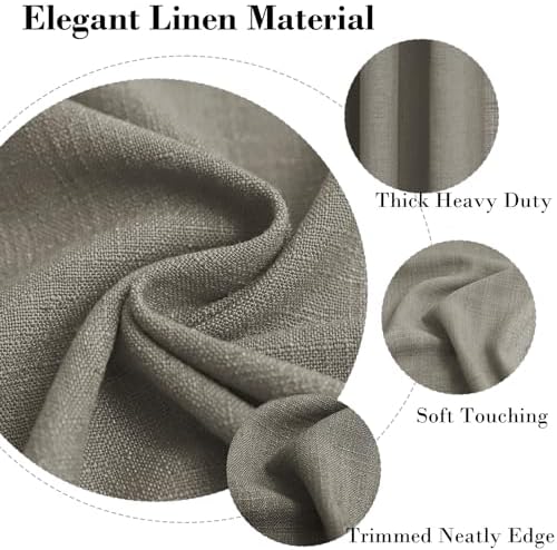 cololeaf Linen Curtains for Bedroom Living Room Farmhouse Burlap