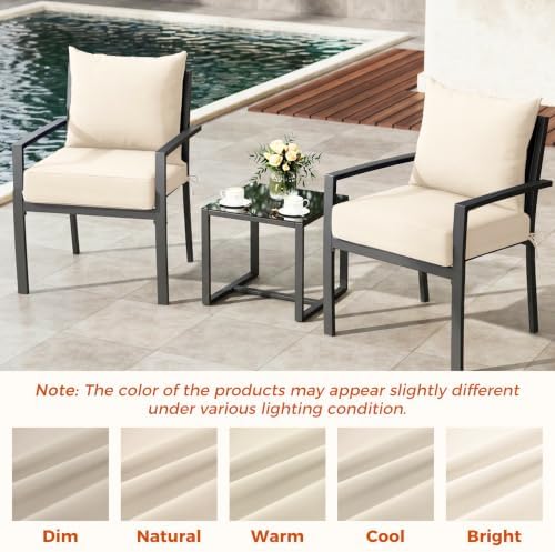 Deep Seat Patio Cushions Set of 4, 24x24x5.75 Inch, Waterproof Outdoor