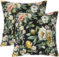 White Peony Boho Throw Pillow Covers 22x22 Set of 2 Elegant Garden