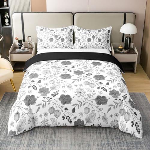 Erosebridal Boho Flower 100% Cotton Queen Comforter Cover Minimalist