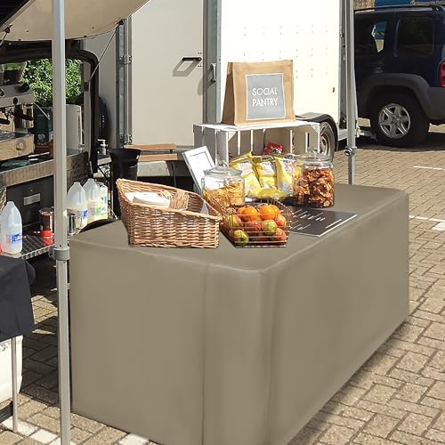 Fitted Table Cloths For 6 Foot Rectangle Tables,Vendor Booth 2 Pack