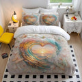 Valentine Duvet Cover Set Pressed Dried Flower Arrow Heart Romantic