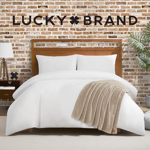 Lucky Brand Solid Plush 50"x70" Throw Blanket, Doe Brown - Soft, Cozy
