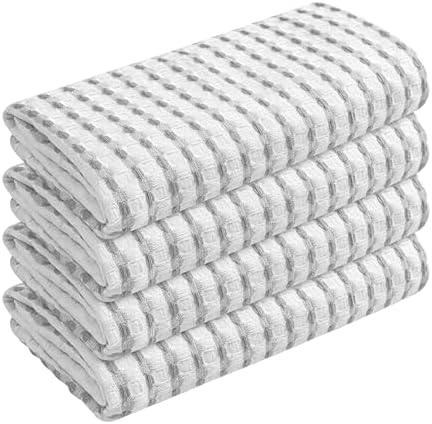 TWINY threads 4 Pack 100% Cotton Kitchen Towels, 16"x26"