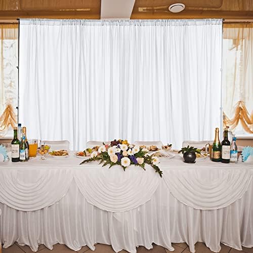Pitalk White Sheer Curtains 108 Inches Long for Living Room 2 Panel