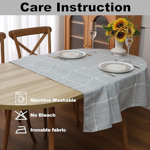 Gernaice Plaid Square Tablecloth Checkered Table Cloth 70" x 70" Grey