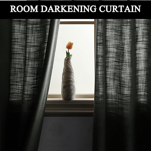 Fcosie Extra Wide Room Darkening Curtains 120W x 84L Inches Tab Top
