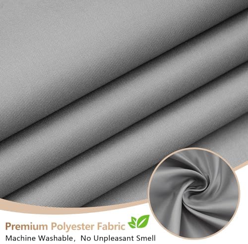 Seenus Light Grey Fabric Shower Curtain Liner with 3 Large Magnets, 72