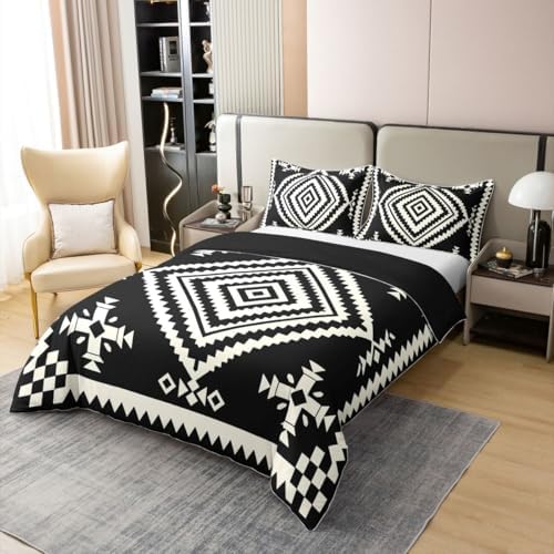 Feelyou Tribal Geometric Duvet Cover 100% Cotton King Size Boys Girls