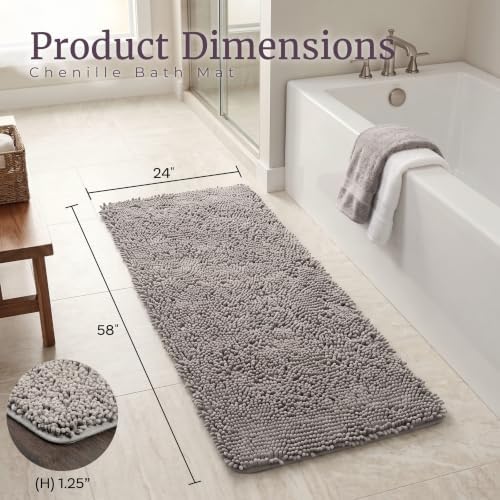 Bath Mat - 58x24-Inch Bathroom Runner with Non-Slip Backing